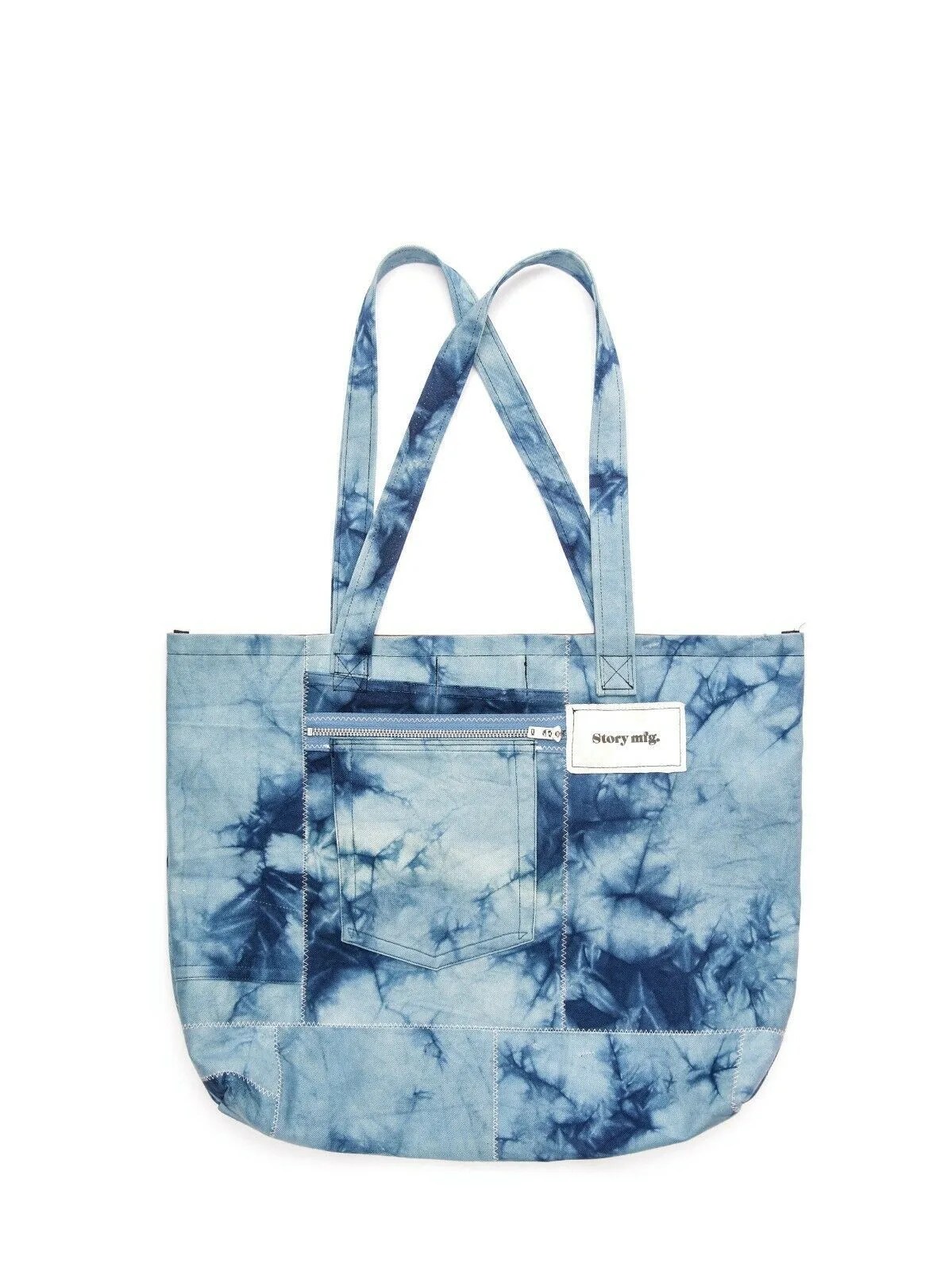 indigo tie dye tote bag