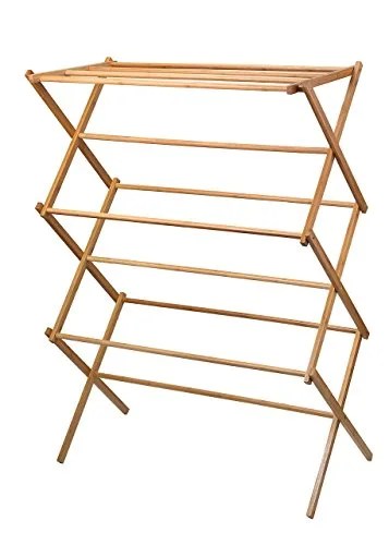 wooden clothes drying rack
