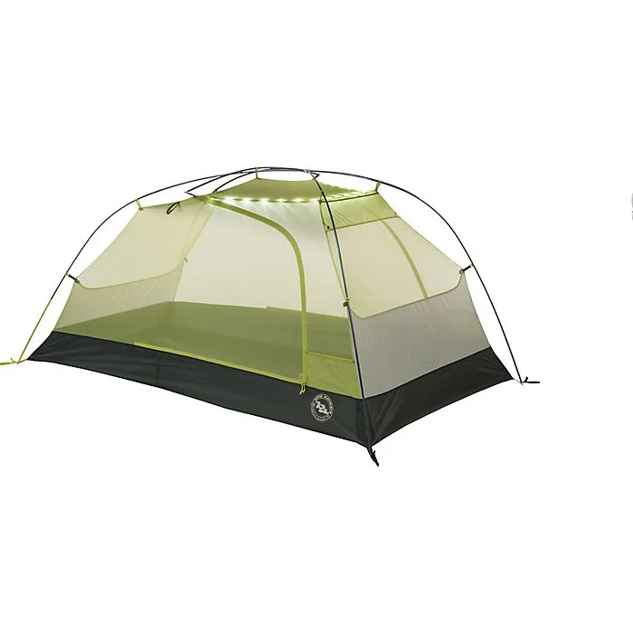 a tent with green mesh and a black bottom