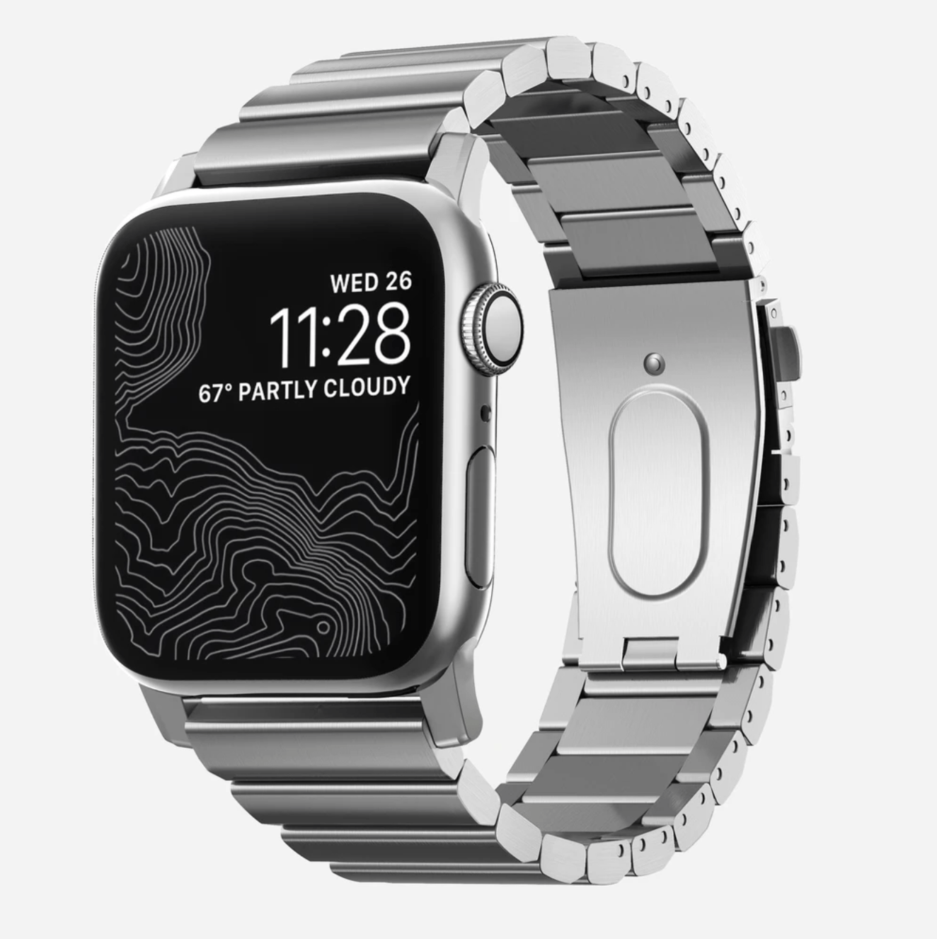 Apple Watch on steel bracelet