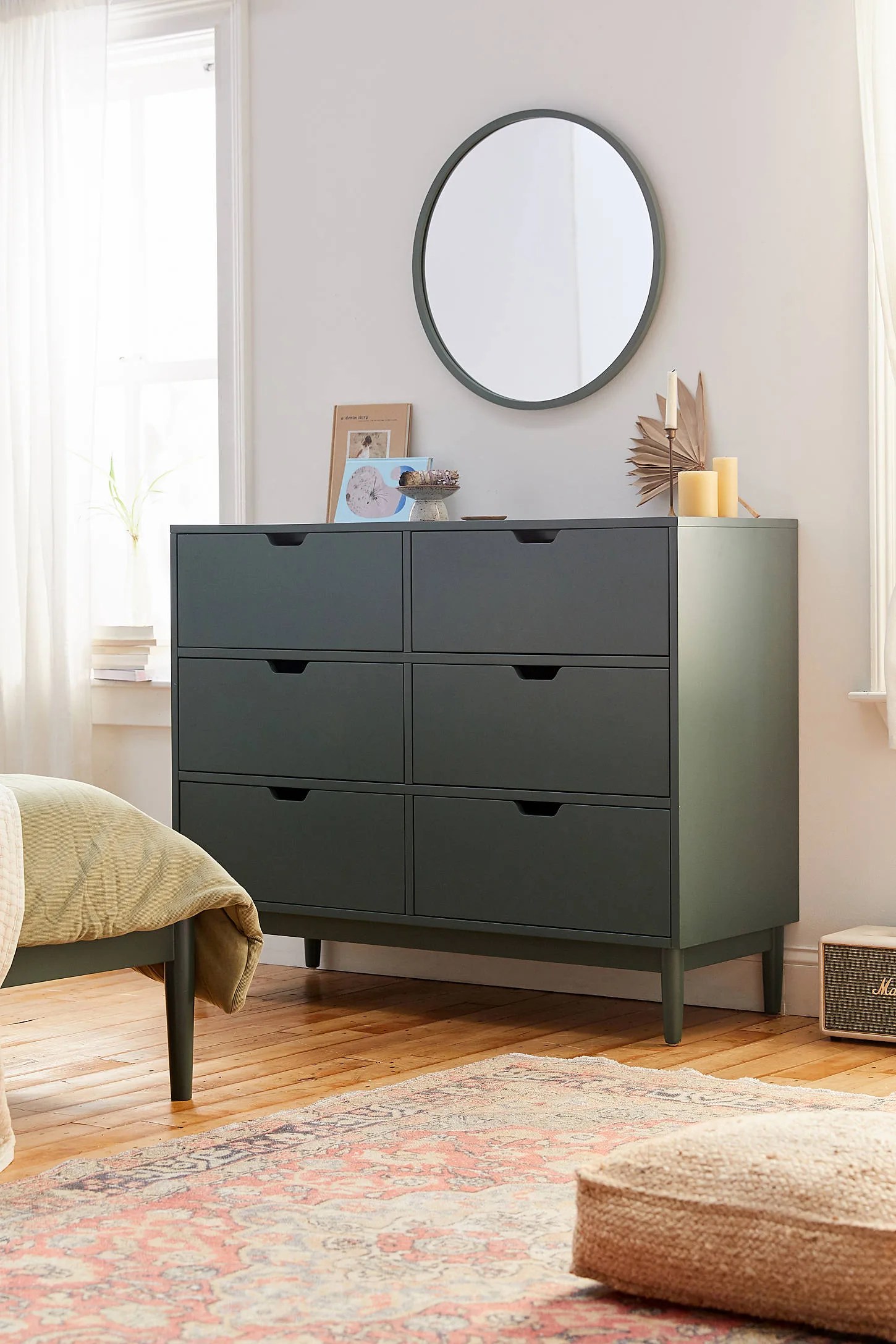 Green 6 drawer dresser