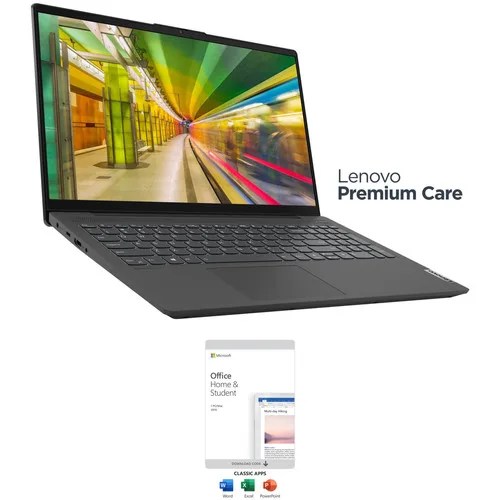 A laptop and Microsoft Office box on a white background.