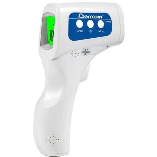 A digital thermometer on a white background.