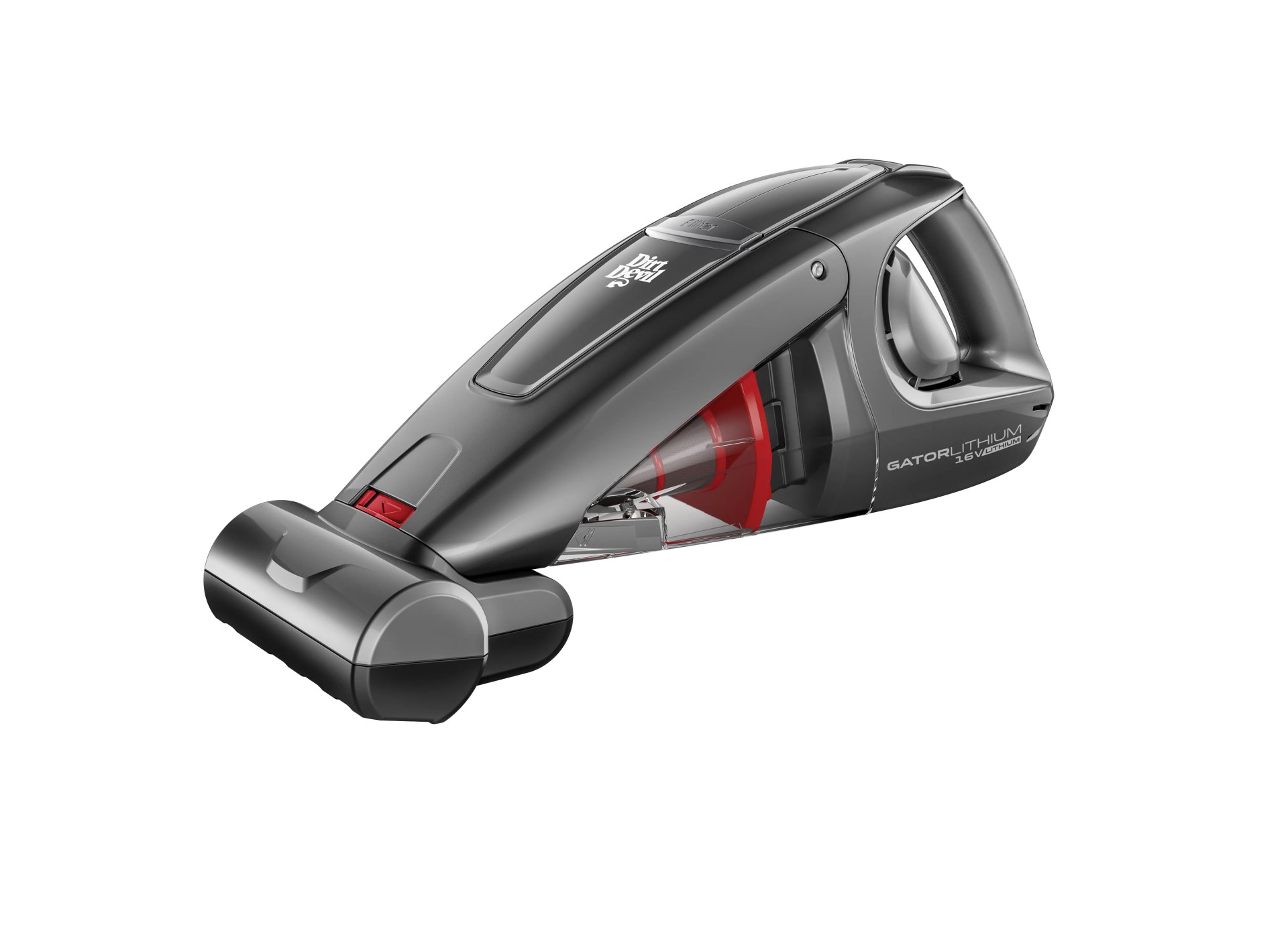 A cordless handheld vacuum cleaner on a white background.
