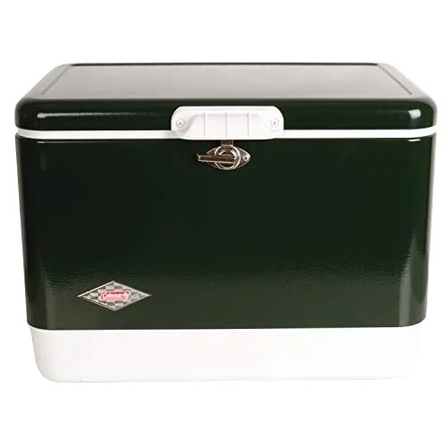 A green cooler on a white background.