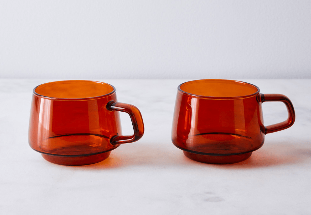 pair of sepia-colored mugs