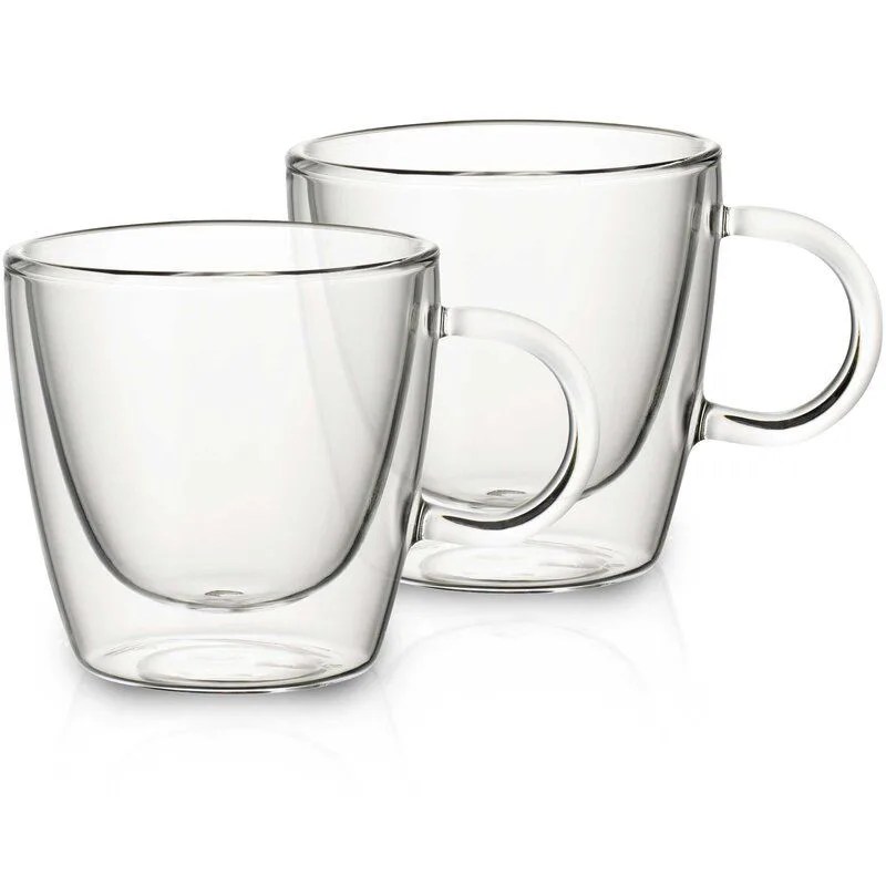 two clear mugs
