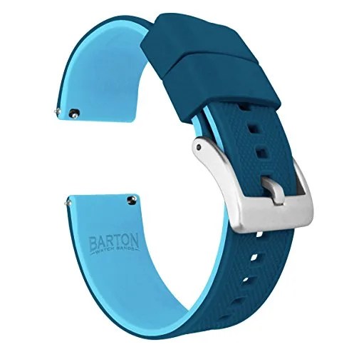 blue silicon watch strap