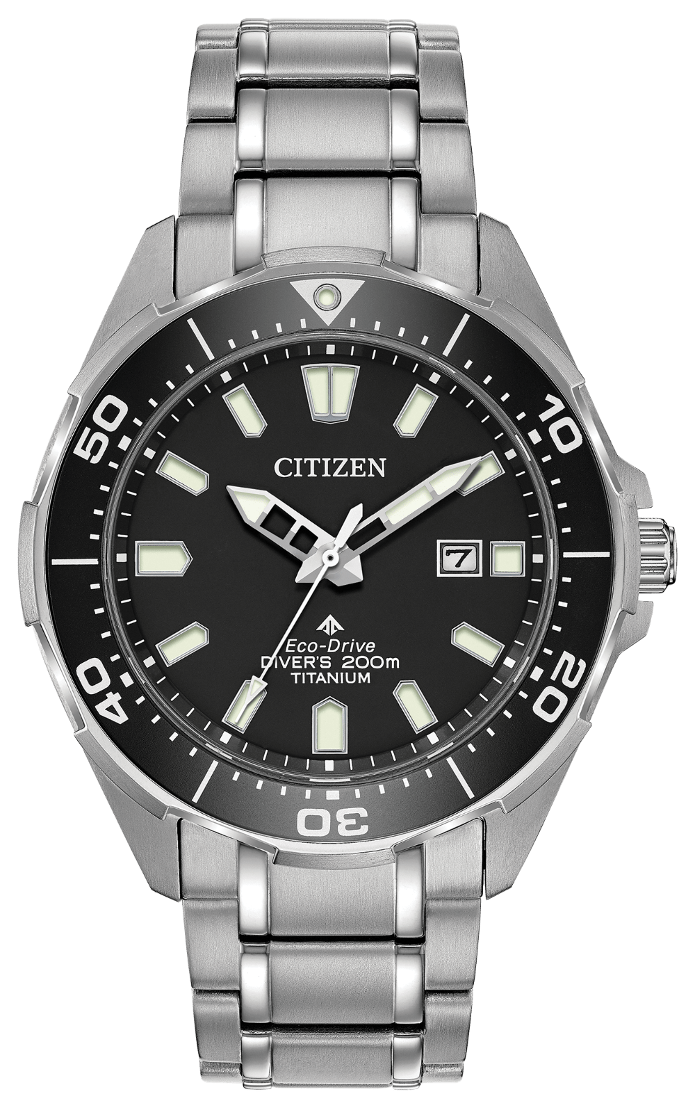 steel dive watch with black dial