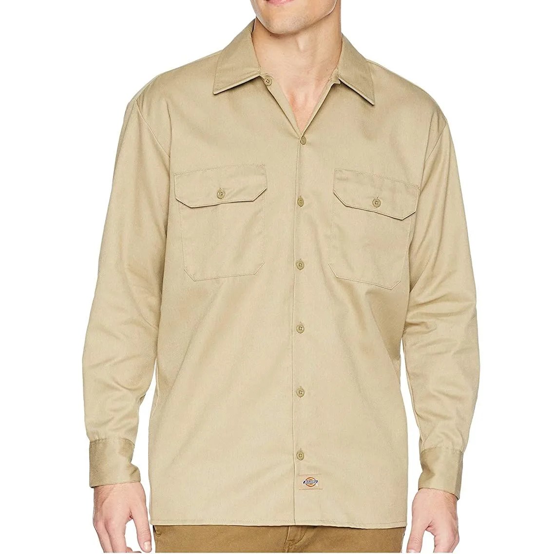 khaki shirt on model