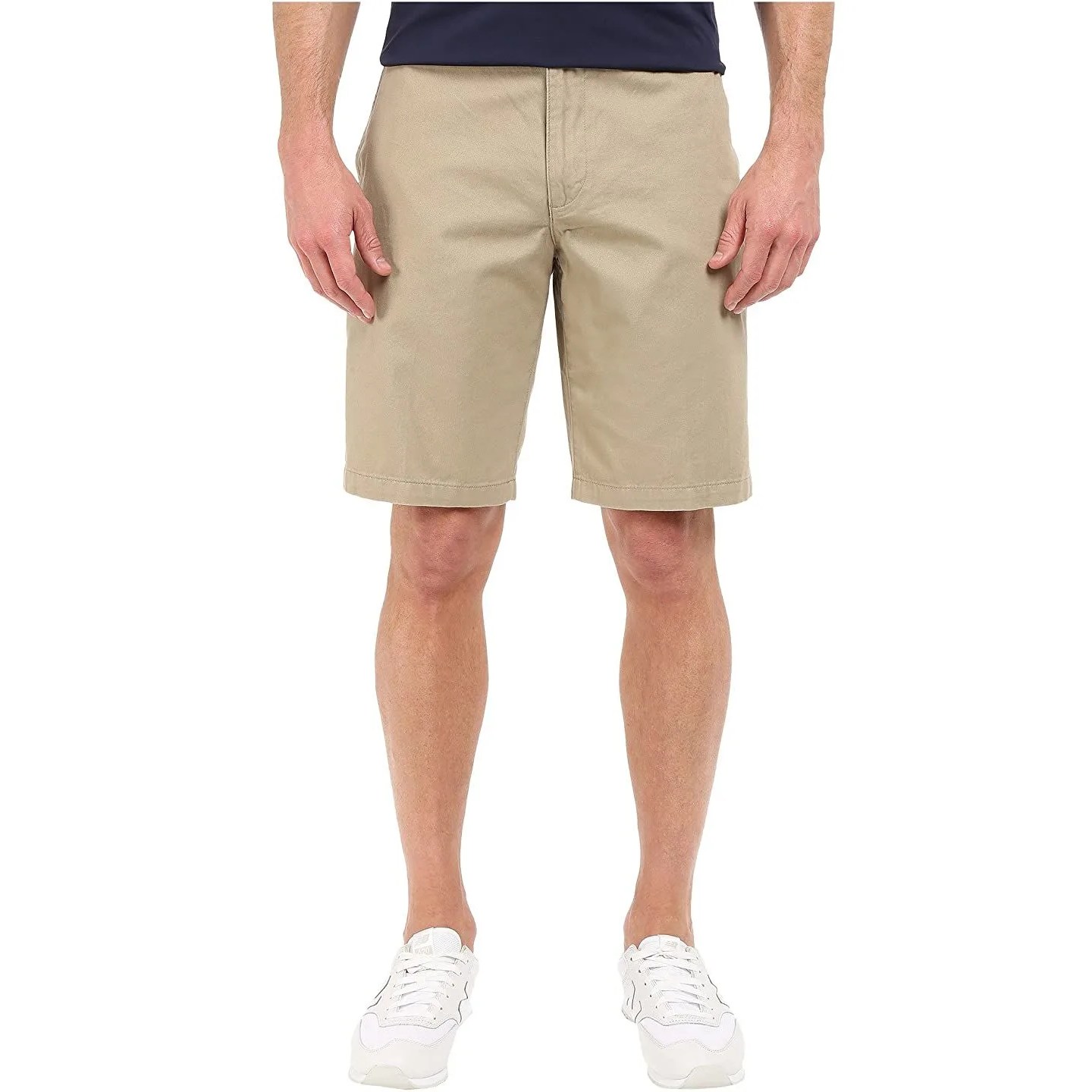 khaki shorts on model