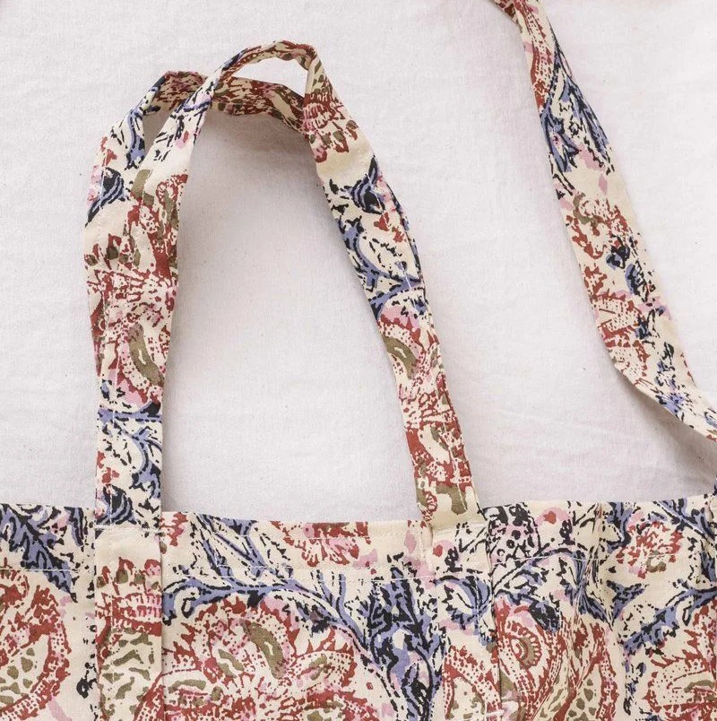paisley print tote bag