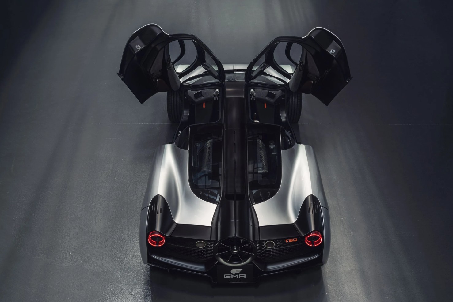 gordon murray t50 supercar rear view doors open