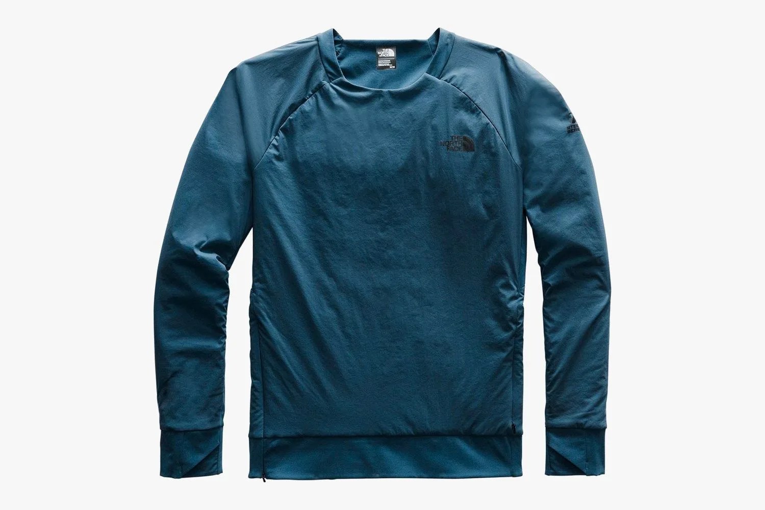 a blue pullover layer