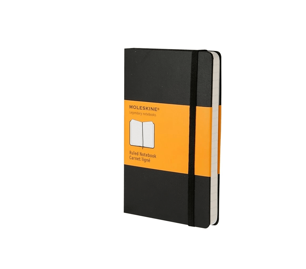 moleskine hard-covered notebook