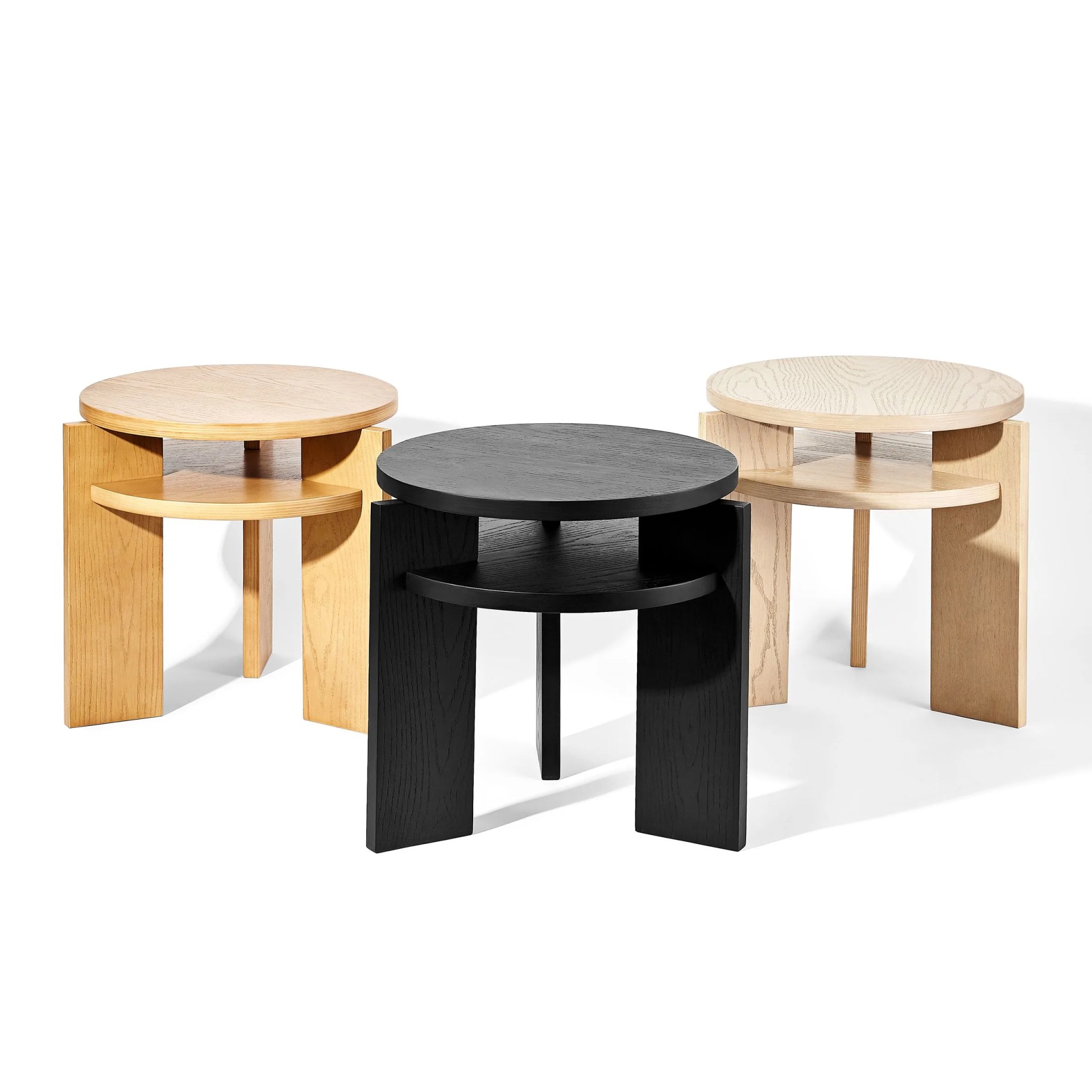 trio of russet side tables