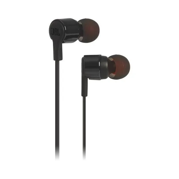 A pair of wired earbuds