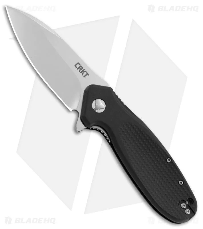 A drop point folding knife