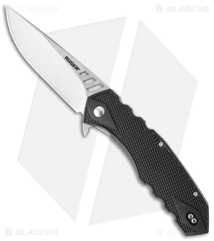 A flipper knife with a black handle