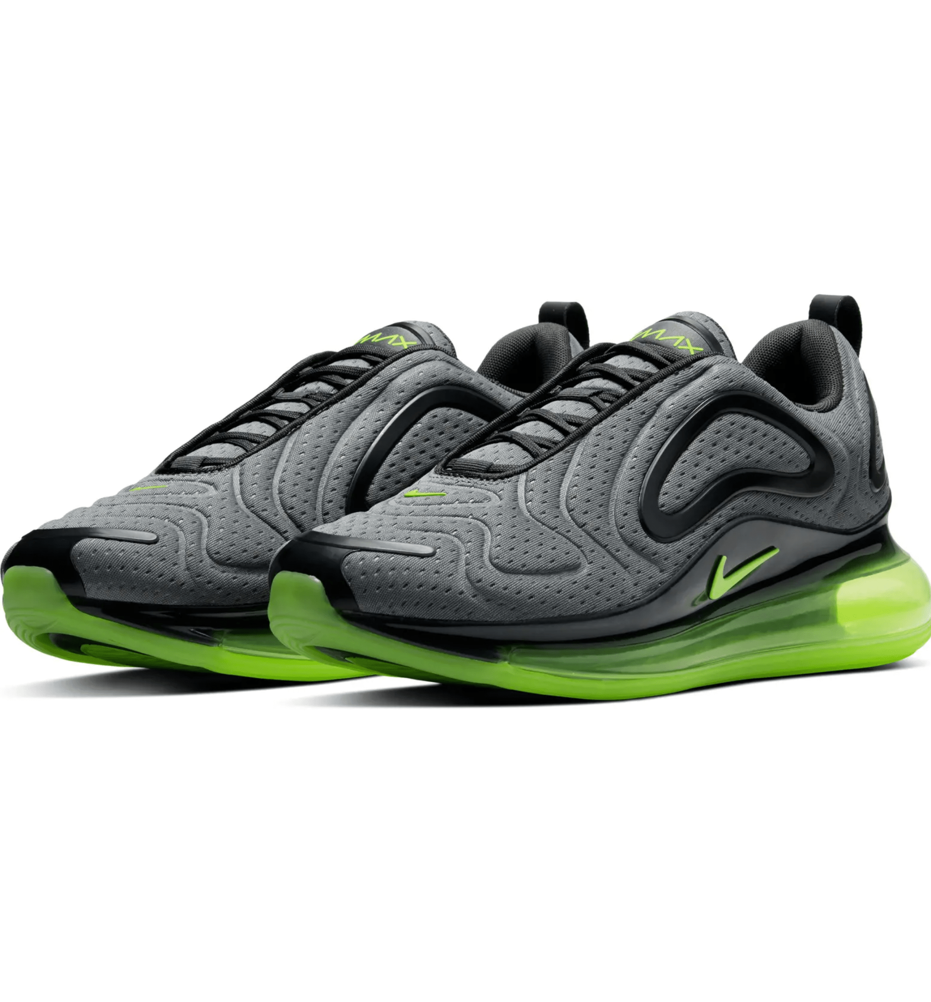 Green and gray sneakers