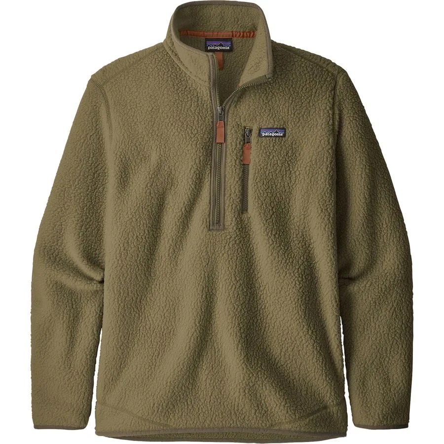 A green pullover fleece