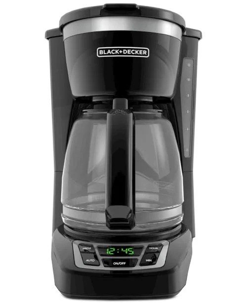 A black coffee maker