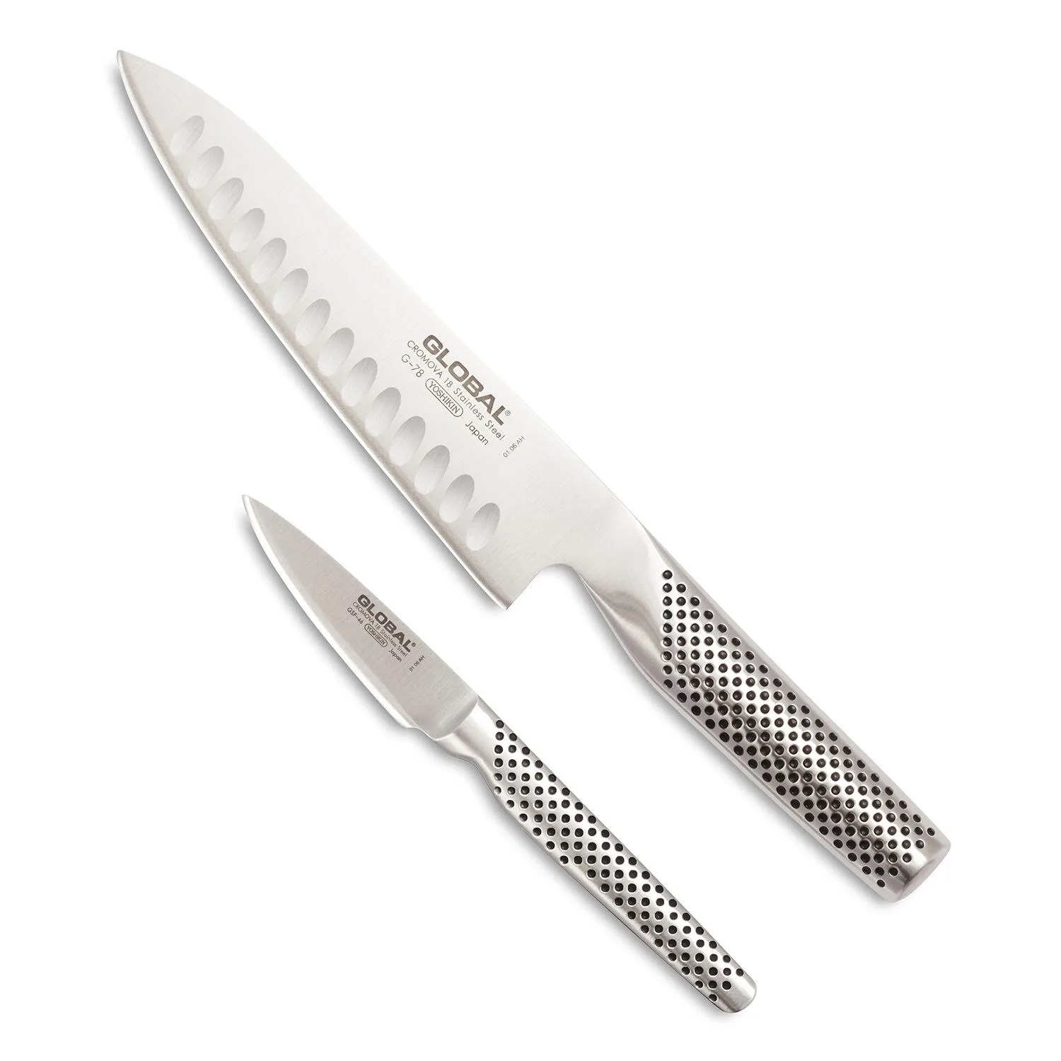 Two stainless steel kitchen knives