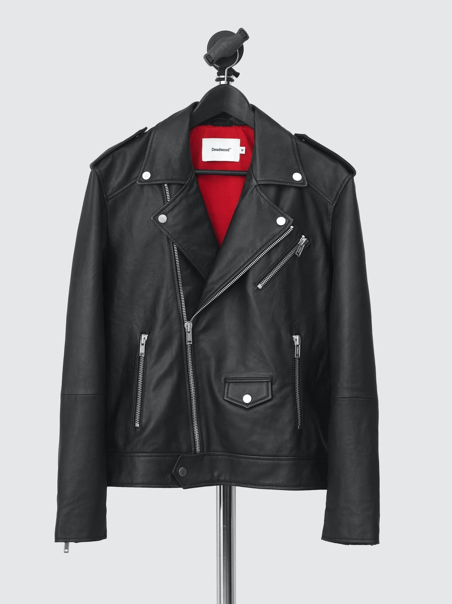 A black leather jacket