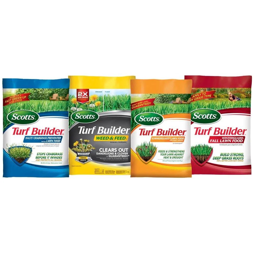 Four bags of lawn fertilizer