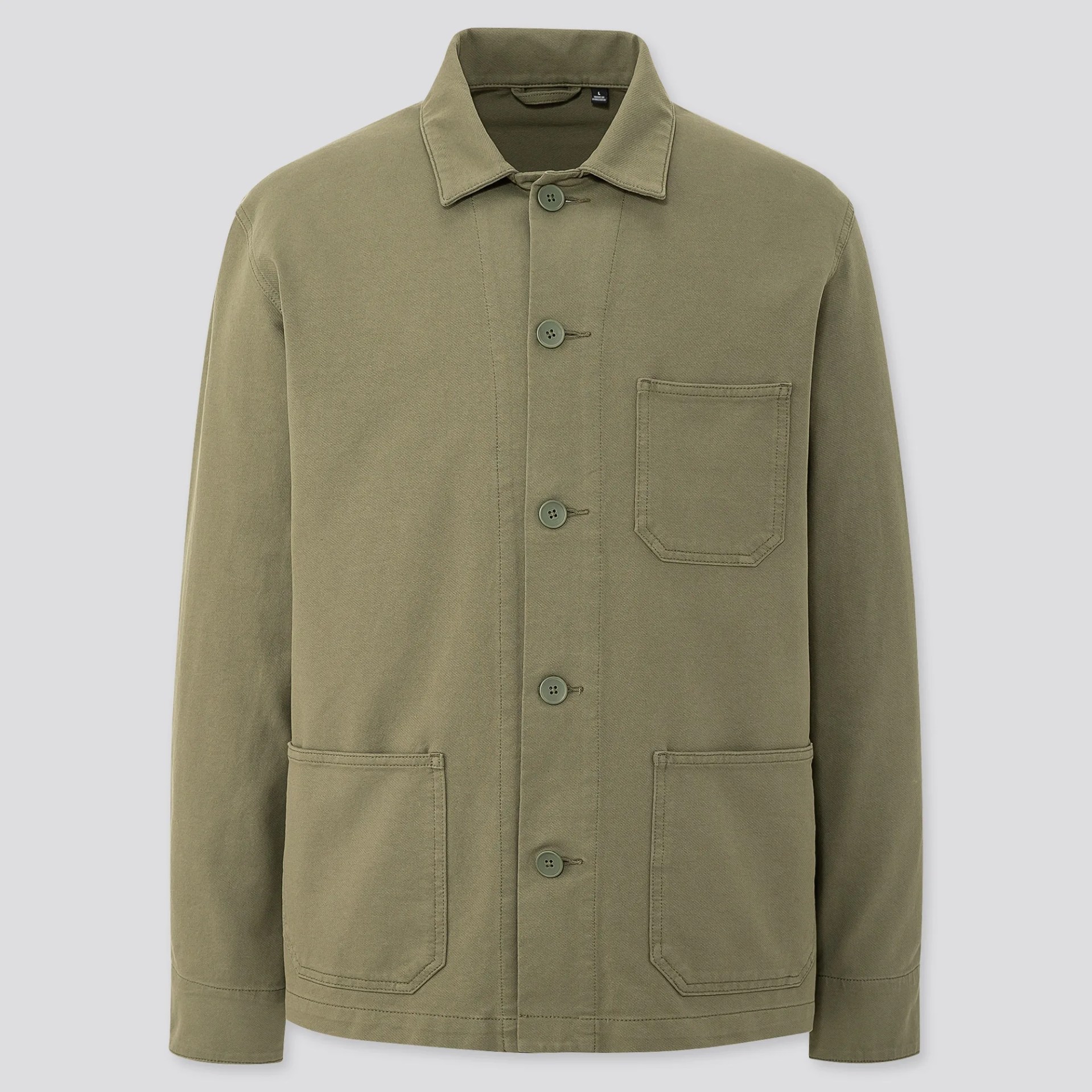 An olive chore coat