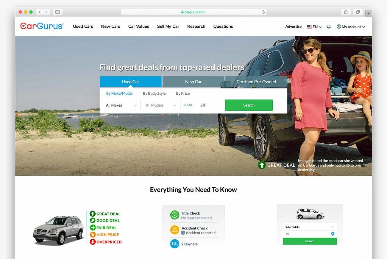 best used car websites gear patrol cargurus