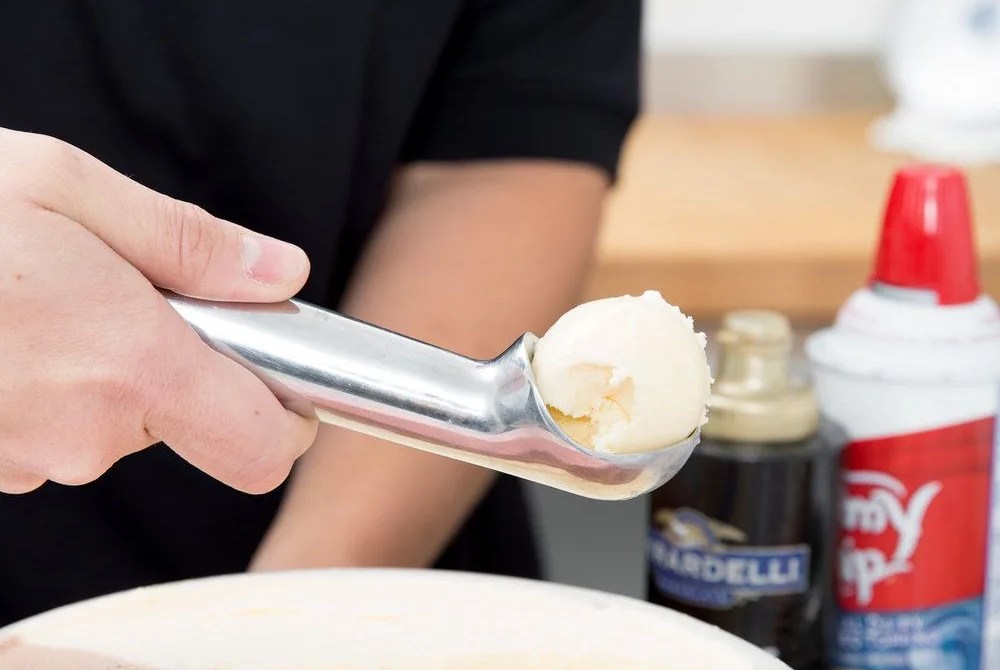 scooped out ice cream
