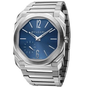 bulgari watch with blue dial