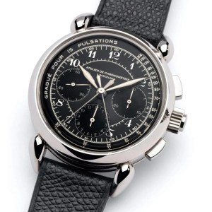 black chronograph watch