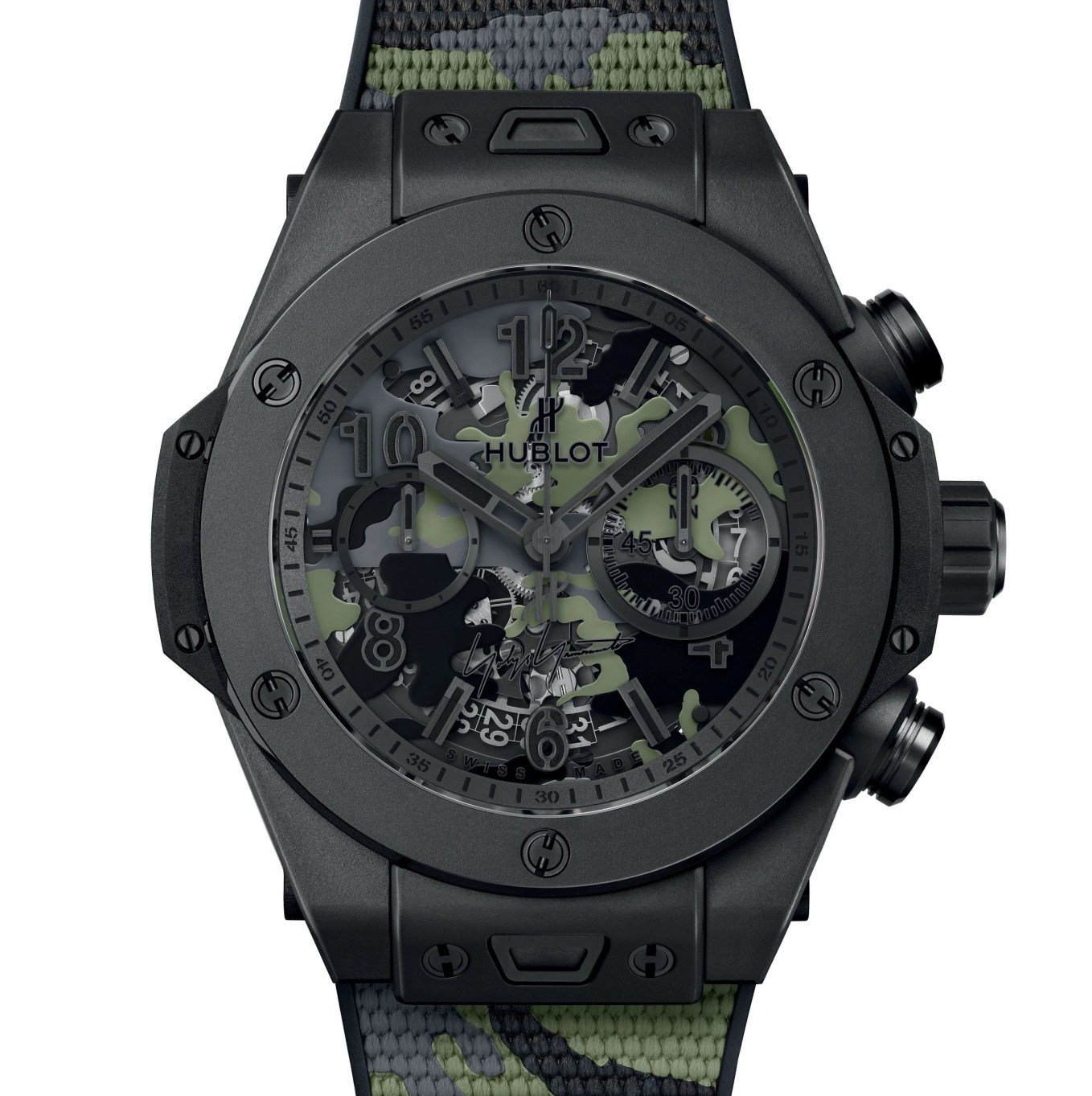 black watch with camo motif