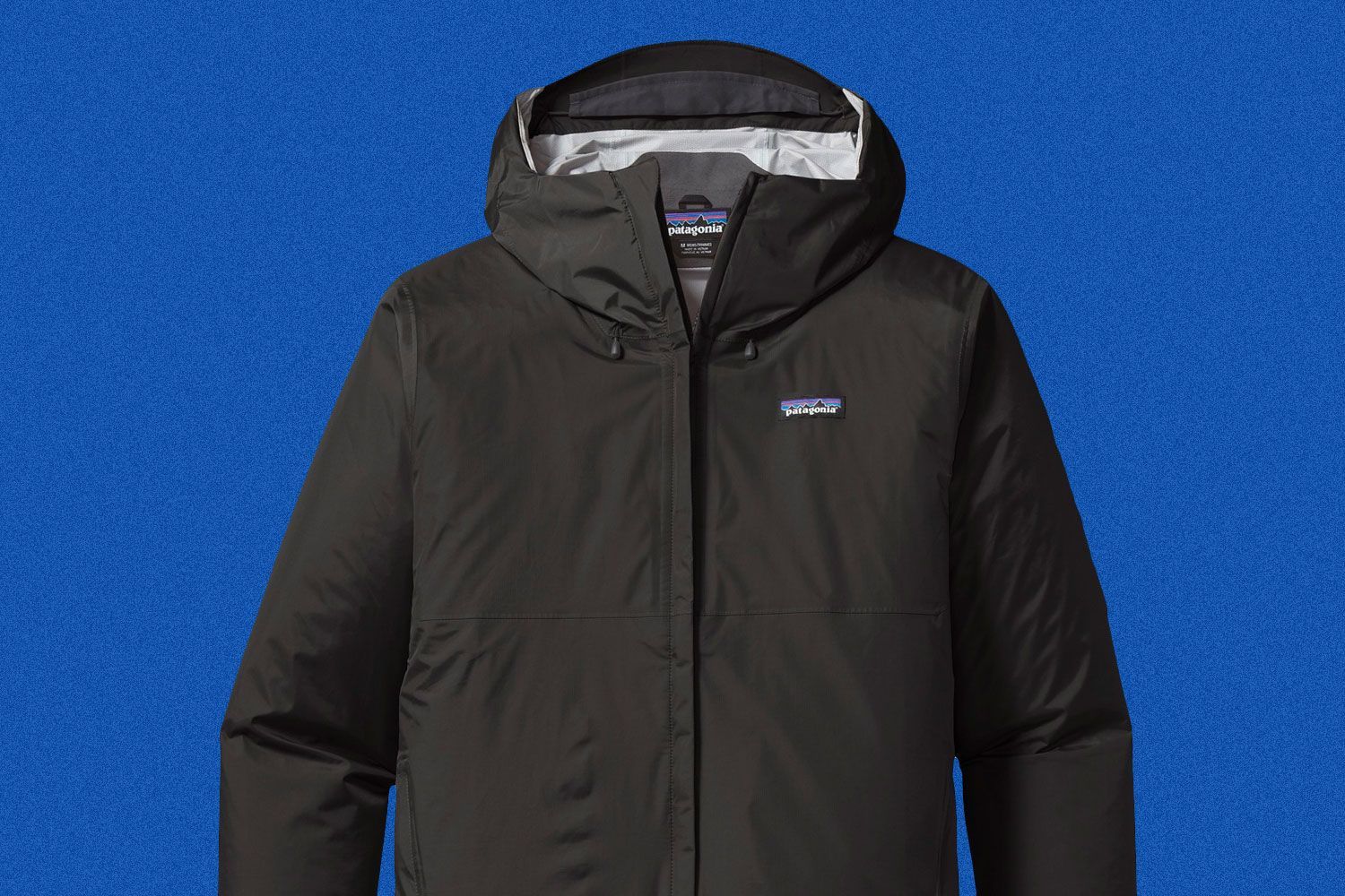 a black rain jacket with a hood