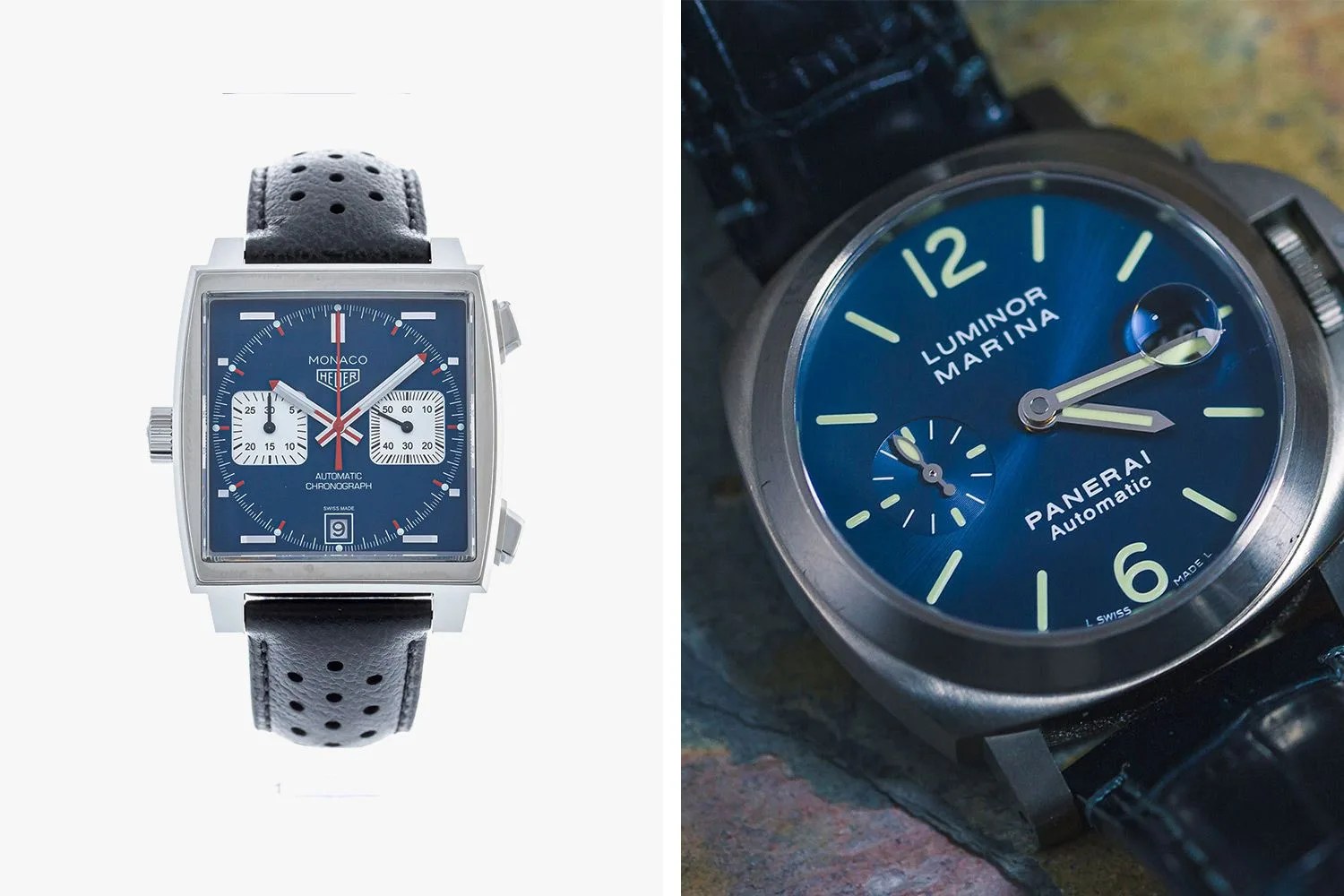 crown and caliber tag heuer panerai