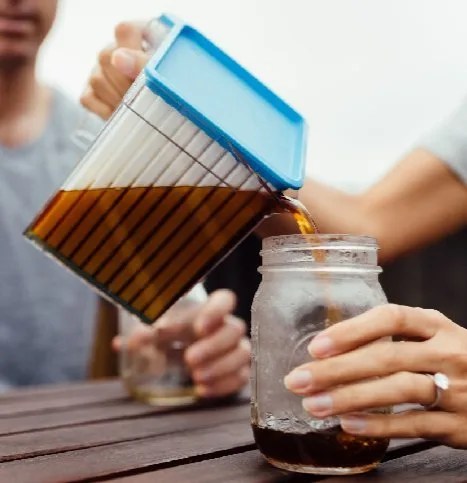 pouring coffee