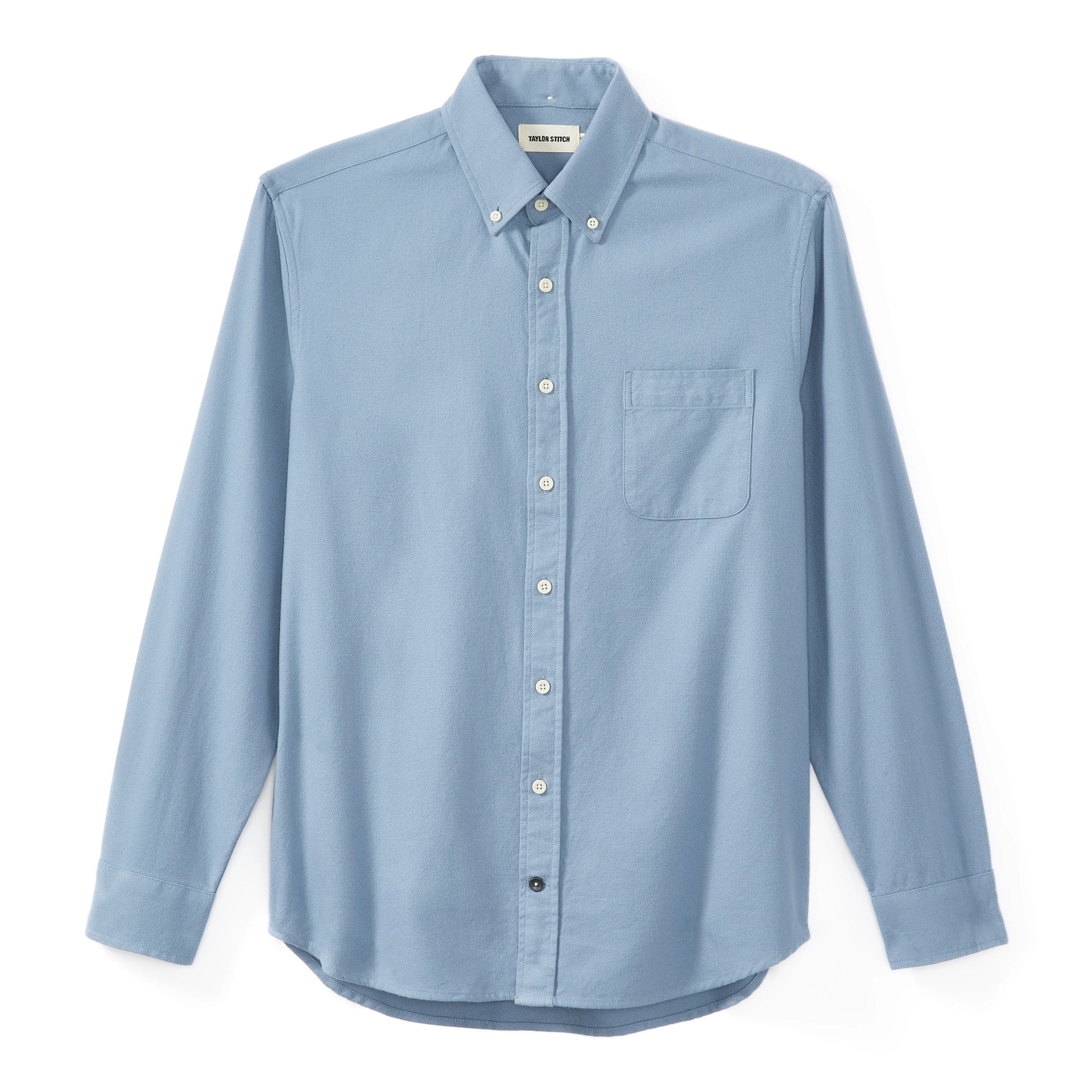 A blue oxford shirt