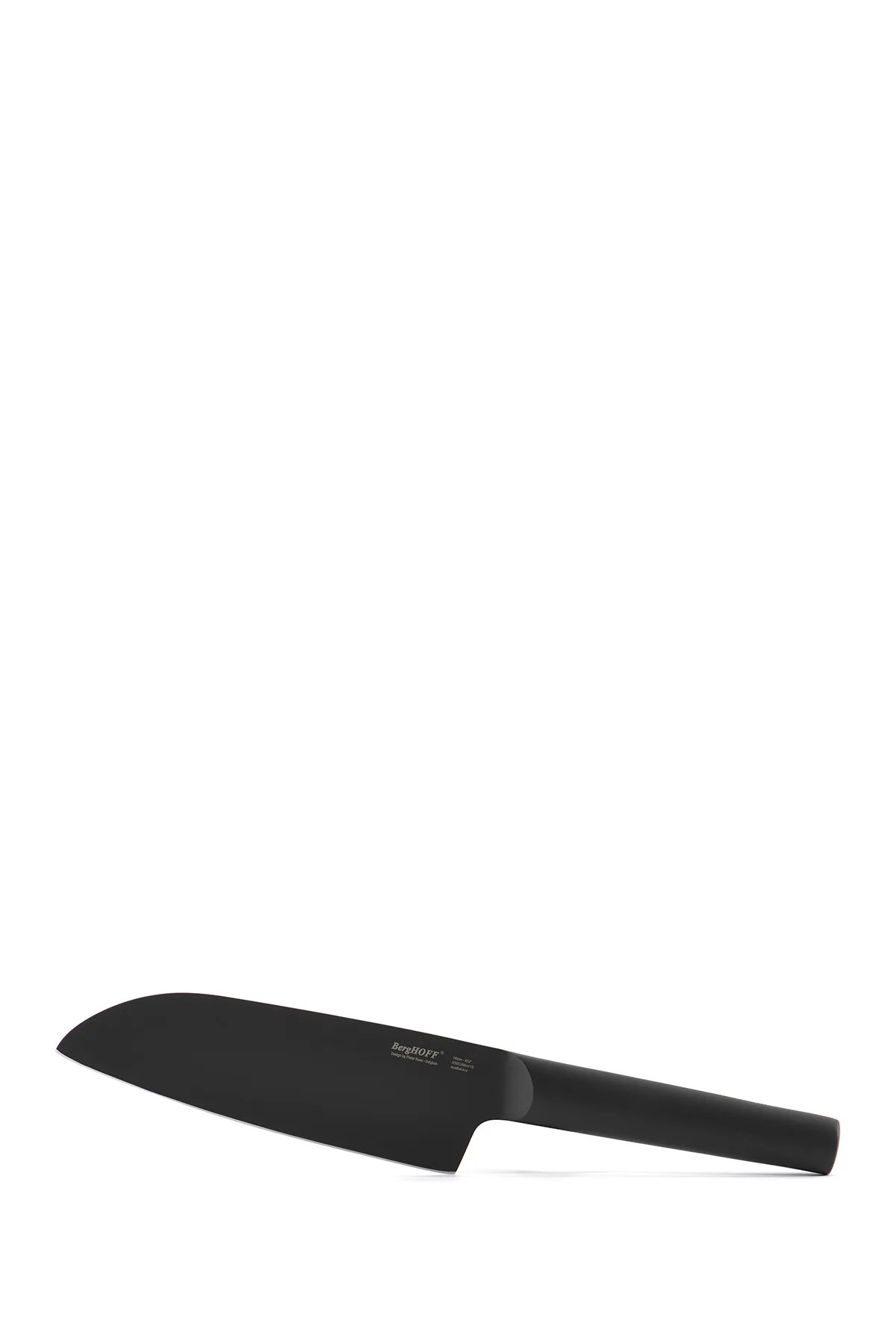 A black chef's knife