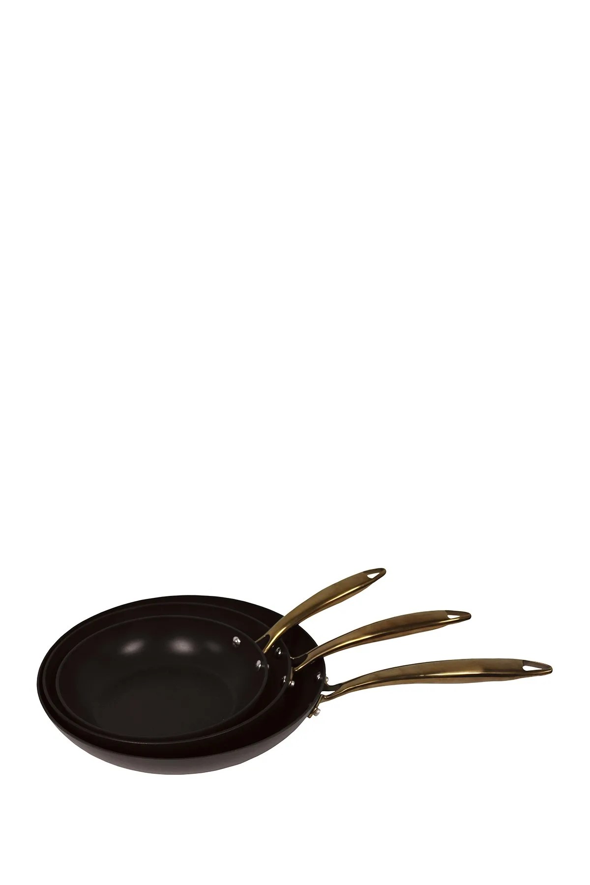 A three-piece fying pan set