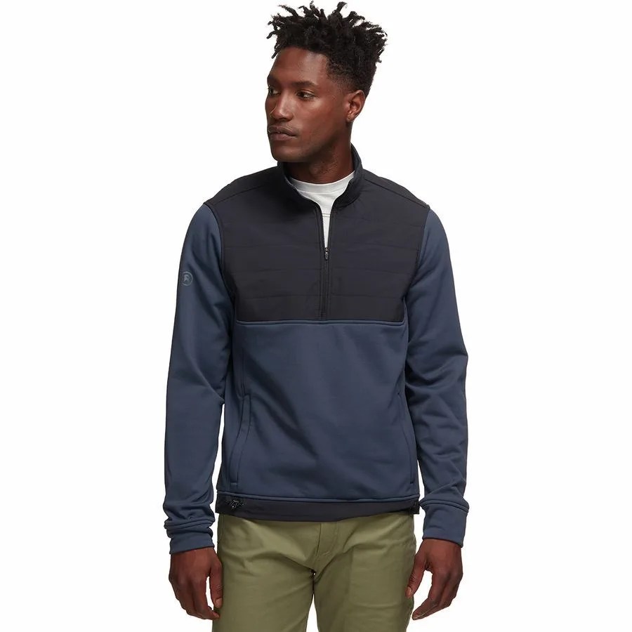 A model wearing a fleece pullover