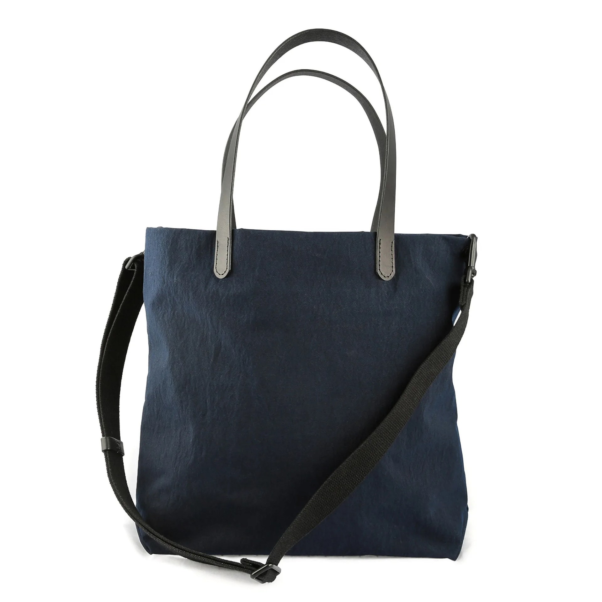 A tote bag with leather handles