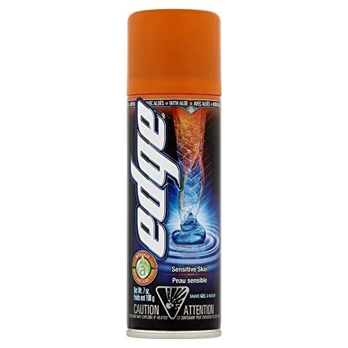 edge shave gel, sensitive skin, 7 ounce cans pack of 6