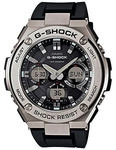 Casio Men's G Shock Stainless Steel Quartz Watch with Resin Strap, Black, 26.8 (Model: GST-S110-1ACR)