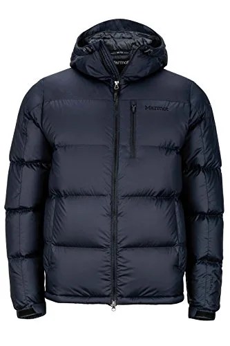 a dark navy down jacket