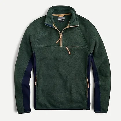 A green pullover fleece