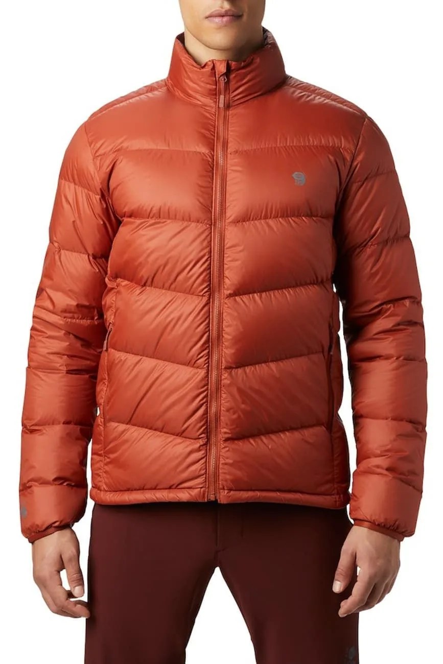 An orange puffer jacket