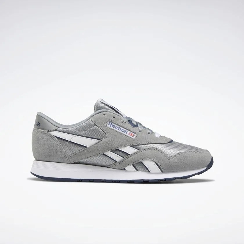 A grey sneaker