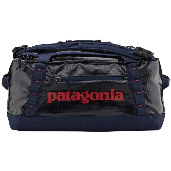 A blue duffel bag